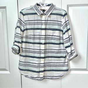 Old navy long sleeve shirt striped cotton blouse
